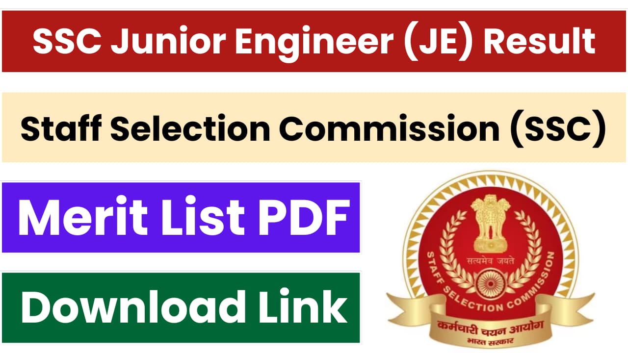 SSC JE Result 2024 Out, Cut Off, Merit List PDF Download Link for Paper-1, Direct Link Here